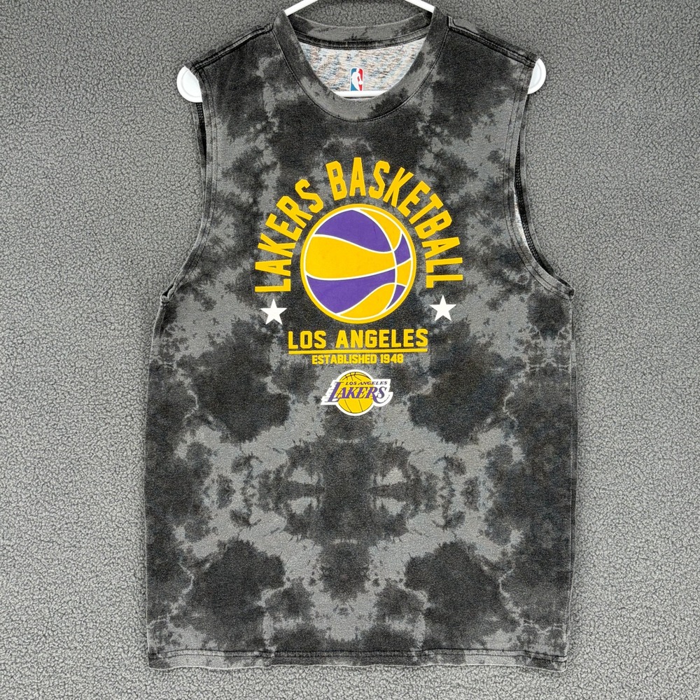 NBA Los Angeles Lakers Tie Dye Muscle Tank Top Mens Medium Grey Sleeveless Shirt